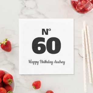 Serviette En Papier No 60 Anniversaire personnalisé