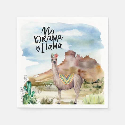 Serviette En Papier No Drama Llama Funny Description (Devant)