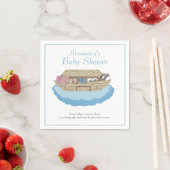 Serviette En Papier Noah's Ark Baby Boy Baby shower bleu (En situation)