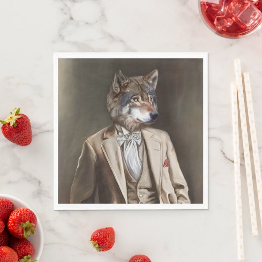 Serviette En Papier Noble Beasts - Dandy Wolf (En situation)