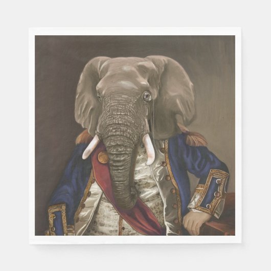 Serviette En Papier Noble bêtes - Dandy Elephant (Devant)