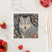 Serviette En Papier Noble Grey Wolf William Morris Inspiré (En situation)