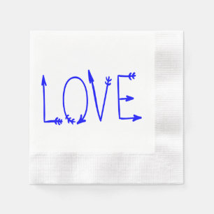 Serviette En Papier Noce bleue de flèches d'amour