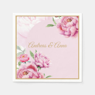 Serviette En Papier Noces aux Pivoines