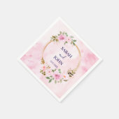 Serviette En Papier Noces de Mariage Succulente à Feuillage en Or Rose (Coin)