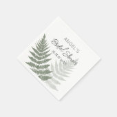 Serviette En Papier Noces des Fougères Vert Forestier (Coin)