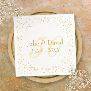 Serviette En Papier Noces d'or poussière de confettis pour 50e anniver