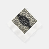 Serviette En Papier Noces Goth Black Lace et parchemin (Coin)