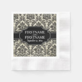 Serviette En Papier Noces Goth Black Lace et parchemin (Devant)