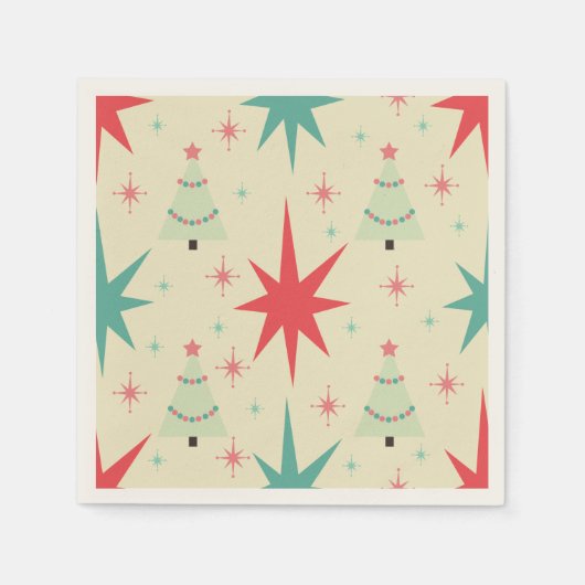 Serviette En Papier Noël 1950 Rétro (Devant)