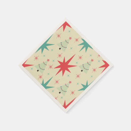 Serviette En Papier Noël 1950 Rétro (Coin)