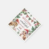 Serviette En Papier Noël 2 Anniversaire mignon écureuil d'hiver (Coin)