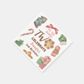 Serviette En Papier Noël 2e anniversaire Fête d'hiver rose fille (Coin)