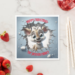 Serviette En Papier Noël 3D Bébé Bébé Reindeer