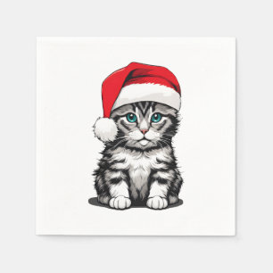 Serviette En Papier Noël à Kitten