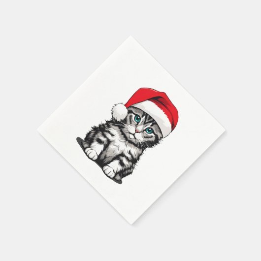 Serviette En Papier Noël à Kitten (Coin)
