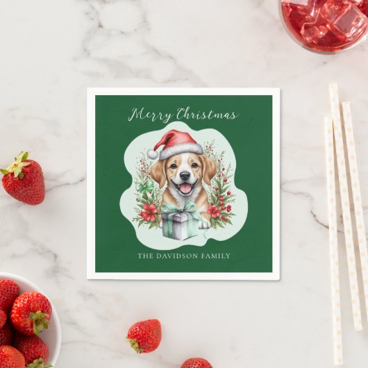 Serviette En Papier Noël à la chienne (En situation)