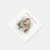 Serviette En Papier Noël à la chienne (Coin)