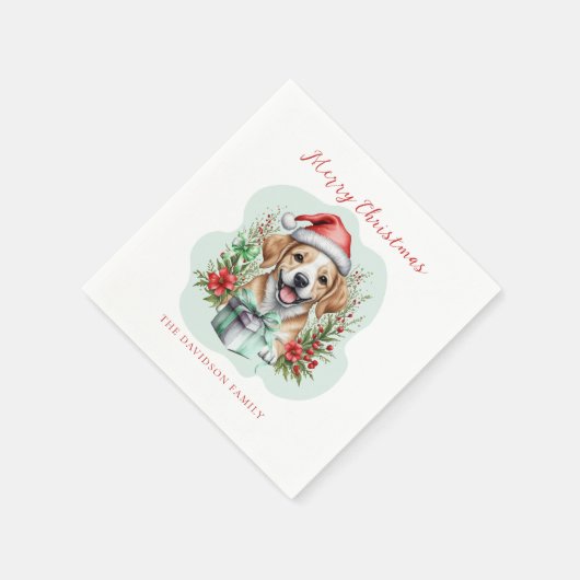Serviette En Papier Noël à la chienne (Coin)