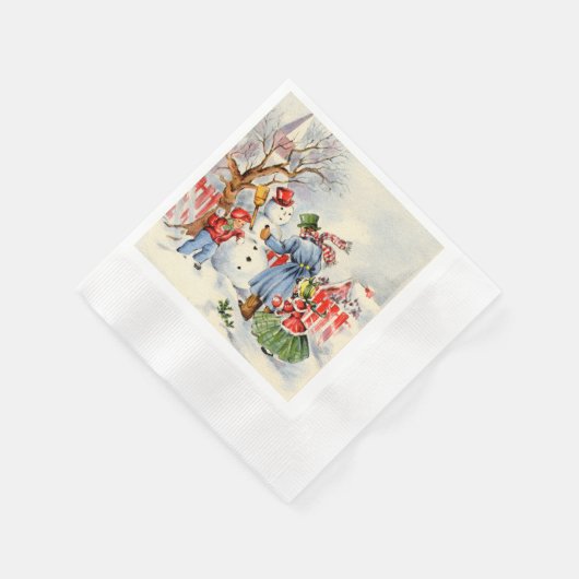 Serviette En Papier Noël à la famille (Coin)