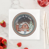 Serviette En Papier Noël à la ferme (En situation)