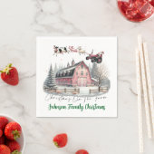 Serviette En Papier Noël À La Ferme (En situation)