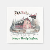 Serviette En Papier Noël À La Ferme (Devant)