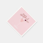 Serviette En Papier Noël à Martini rose (Coin)