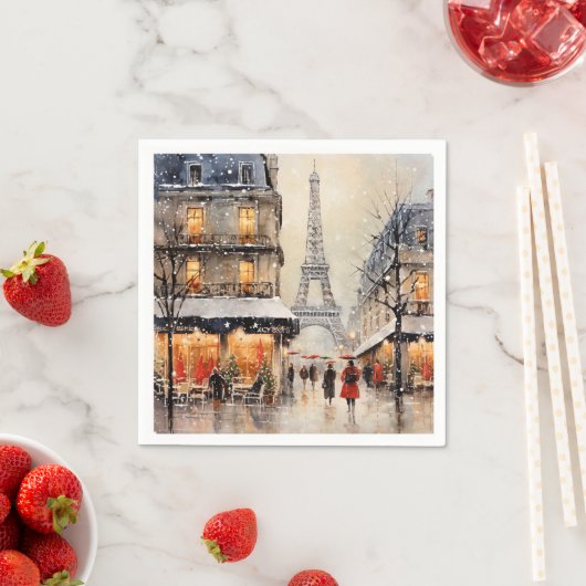 Serviette En Papier Noël à Paris, (En situation)