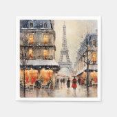 Serviette En Papier Noël à Paris, (Devant)