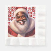 Serviette En Papier Noël afro-américain Jolly Père Noël, (Devant)