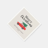 Serviette En Papier Noël agricole | Arbre frais coupé en voiture (Coin)
