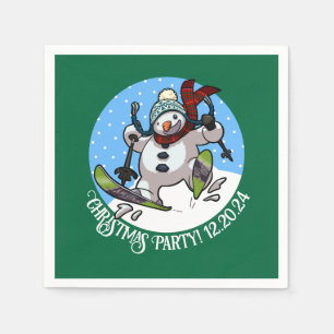 Serviette En Papier Noël Ajouter La Date Ski Snowman