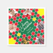 Serviette En Papier Noël ajouter six photos rouge papier vert serviett (Devant)