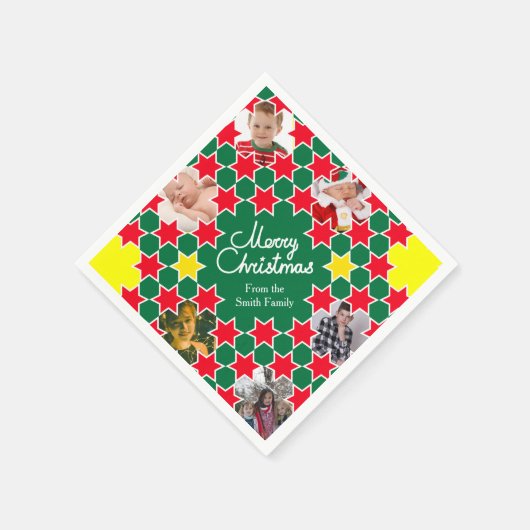 Serviette En Papier Noël ajouter six photos rouge papier vert serviett (Coin)