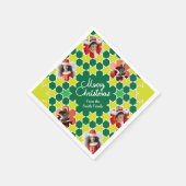 Serviette En Papier Noël ajouter vos photos 6 papier vert napperie (Coin)