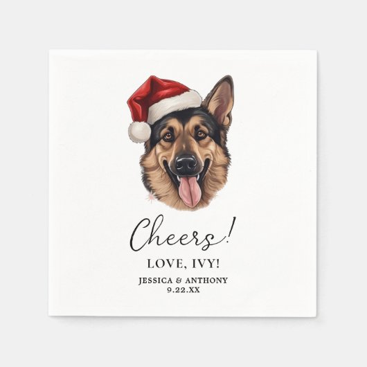 Serviette En Papier Noël Allemand Berger Chien Chien Personnalisé Salu (Devant)