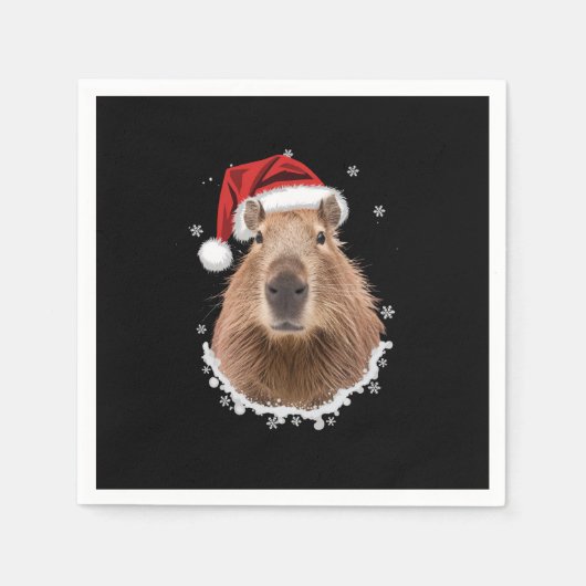 Serviette En Papier Noël amusant de Capybara (Devant)