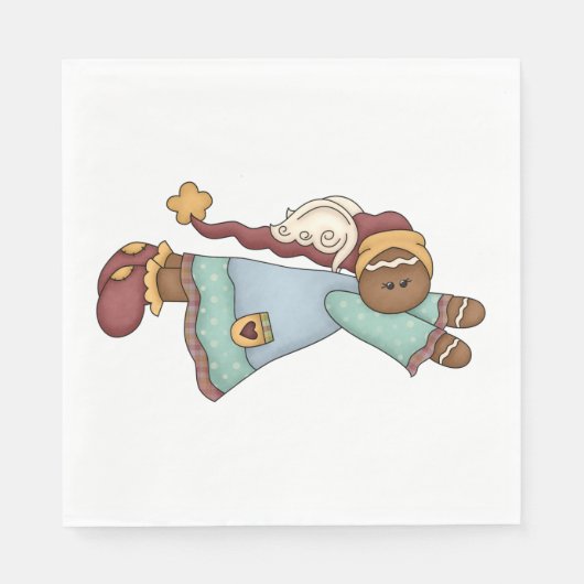 Serviette En Papier Noël Ange en pain d'épices (Devant)