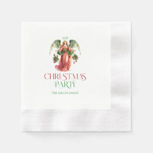 Serviette En Papier Noël Ange Typographie Fête de Noël En