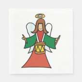 Serviette En Papier Noël Angel Drummer Fête Musique Design (Devant)