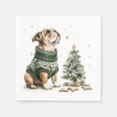 Serviette En Papier Noël Anglais Chien de Noël Arbre (Devant)