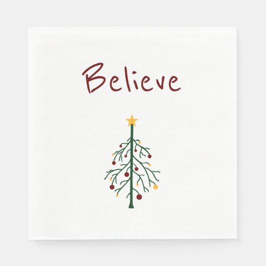 Serviette En Papier Noël Arbre mignonne Croire Parti moderne (Devant)