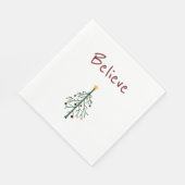 Serviette En Papier Noël Arbre mignonne Croire Parti moderne (Coin)