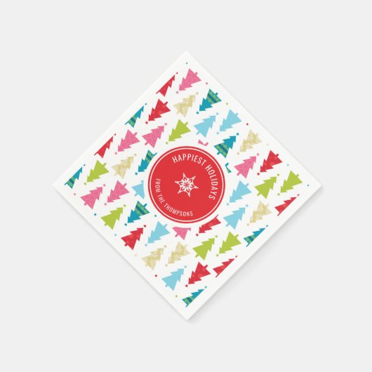 Serviette En Papier NOËL ARBRE MOTIF festif moderne minimal moderne (Coin)