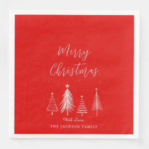Serviette En Papier Noël Arbre vectoriel Joyeux Noël