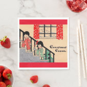 Serviette En Papier Noël art déco des années 1930 (En situation)