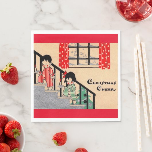 Serviette En Papier Noël art déco des années 1930 (En situation)