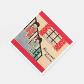 Serviette En Papier Noël art déco des années 1930 (Coin)
