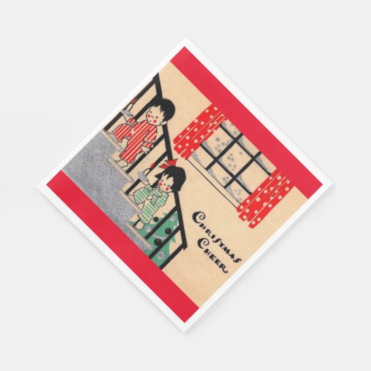 Serviette En Papier Noël art déco des années 1930 (Coin)